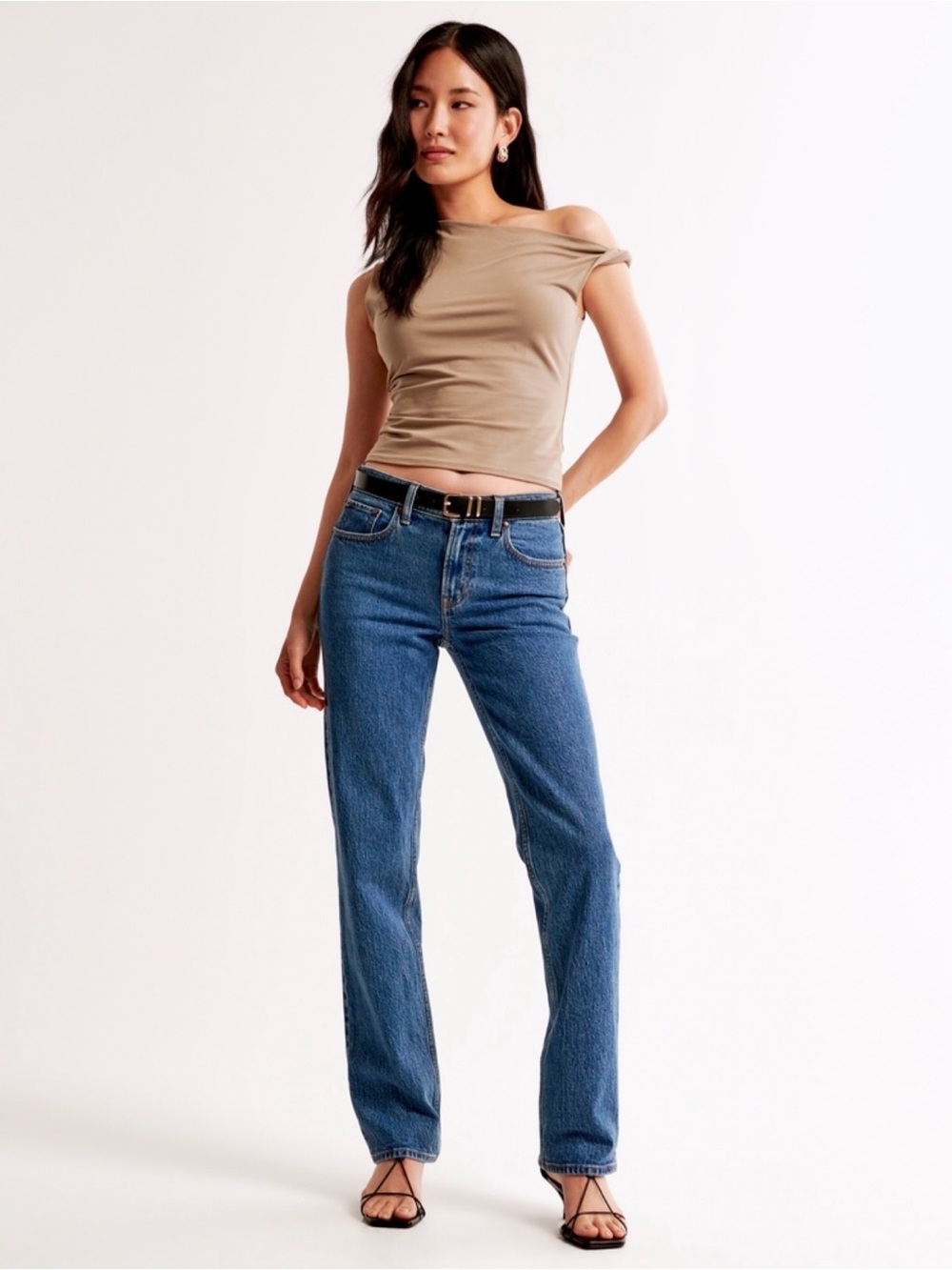 Classic 90’s Mid Rise Straight Leg Jeans - Marble Blue